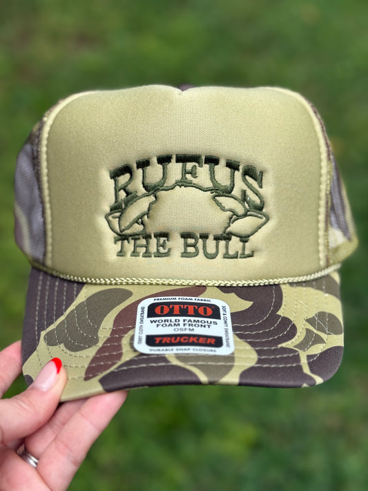 Camo Rufus Trucker Hat Green